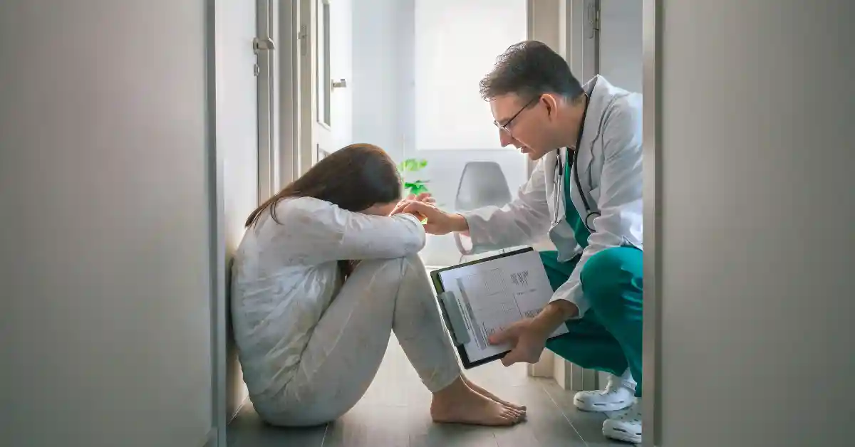 Mental health professional supporting a person with personality disorder